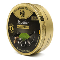 Cavendish & Harvey Liquorice Filled Drops 130g Tin Sweets C&H Candy Lollies images 2