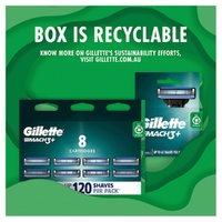 Gillette Mach3+ Razor Handle Plus 2 Cartridges 3 Piece Set images 2