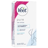 Veet PURE Cold Wax Strips Legs & Body Sensitive Skin 40 Pack images 2