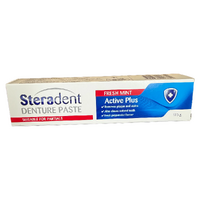 Steradent Denture Paste Active Plus Fresh Mint 4 Pack 115g Cleaner images 2