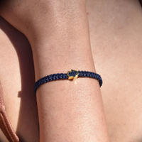 Culturesse Sacha Pave Hamsa Hand Bracelet (Gold Charm Blue String) images 2