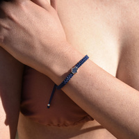 Culturesse Sacha Pave Hamsa Hand Bracelet (Silver Charm Blue String) images 2