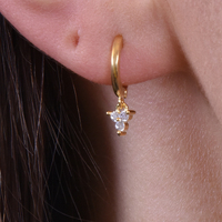Culturesse Mimi 18K Dainty Diamante Drop Earrings images 2