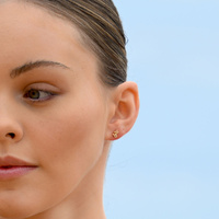 Culturesse Capricorn Artisan Zirconia Pavé Stud Earrings (Gold) images 2