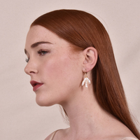 Culturesse Lua Coral Pearl Drop Earrings images 2