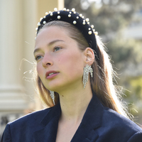 Culturesse Bianca Fancy Rhinestone Tassel Earrings (my ears are not pierced) images 2