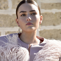 Culturesse Vanora Two Tone Fluid Loop Earrings images 2