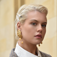 Culturesse Kendra Modern Sculpture Art Earrings images 2