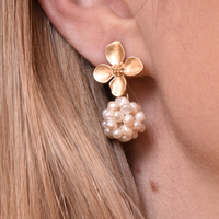 Culturesse Lydia Pearl Bouquet Earrings images 2