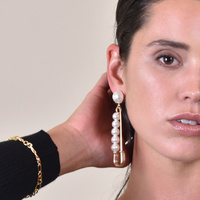 Culturesse Lilou Pearl Pin Statement Earrings (my ears are pierced) images 2