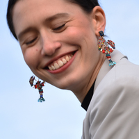 Culturesse Celie Colourful Lobster Earrings (my ears are pierced) images 2
