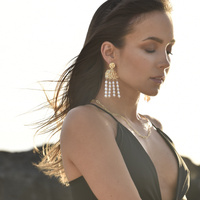 Culturesse Jacinthe 24K Sculpture Pearl Drop Earrings (Imperfect No.2) images 2