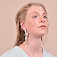 Culturesse Lexi Seahorse Rhinestone Drop Earrings (my ears are pierced) images 2