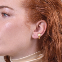 Culturesse Marlowe Gold Filled Flower Chain Earrings images 2