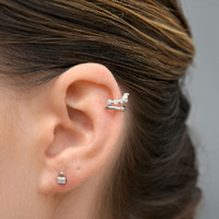 Culturesse Bente Artisan Diamante Cuff Earring (Silver) images 2