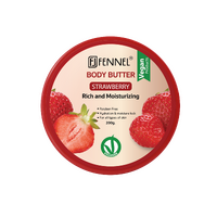 Fennel Strawberry Body Butter 200g Vegan Moisturising Skin Cream Bundle Of 3 images 2