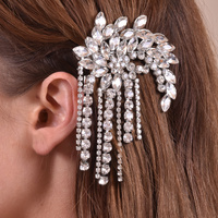 Culturesse Irina Luxury Rhinestone Tassel Barrette images 2
