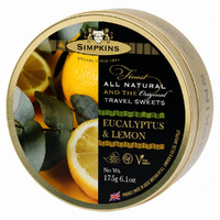 Simpkins Eucalyptus and Lemon 175g Tin Sweets Candy Lollies images 2