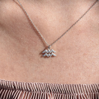 Culturesse Aquarius Diamante Pendant Necklace (Silver) images 2