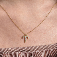 Culturesse Aries Diamante Pendant Necklace (Gold)  images 2