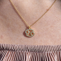 Culturesse Cancer Diamante Pendant Necklace (Gold) images 2