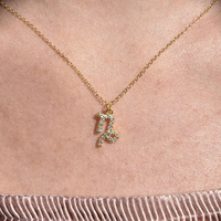 Culturesse Capricorn Diamante Pendant Necklace (Gold) images 2