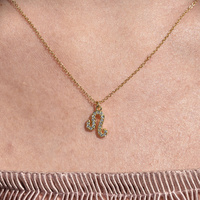 Culturesse Leo Diamante Pendant Necklace (Gold) images 2