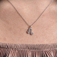 Culturesse Leo Diamante Pendant Necklace (Silver) images 2
