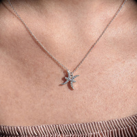 Culturesse Pisces Diamante Pendant Necklace (Silver) images 2
