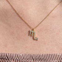Culturesse Scorpio Diamante Pendant Necklace (Gold) images 2
