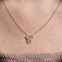Culturesse Taurus Diamante Pendant Necklace (Gold) images 2