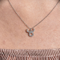 Culturesse Taurus Diamante Pendant Necklace (Silver) images 2