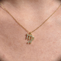 Culturesse Virgo Diamante Pendant Necklace (Gold) images 2