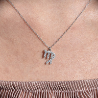 Culturesse Virgo Diamante Pendant Necklace (Silver) images 2