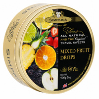 Simpkins Mixed Fruit Drops 200g Tin Sweets Candy Lollies images 2
