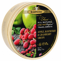Simpkins Apple Raspberry and Cranberry Drops 200g Tin Sweets Candy Lollies images 2
