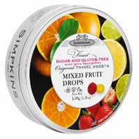 Simpkins Sugar Free Mixed Fruit Drops 150g Tin Sweets Candy Lollies images 2