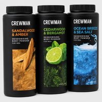 Crewman Body Powder 200g 3 Pack Sandalwood Amber Cedarwood Bergamot Ocean Breeze images 3