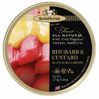 Simpkins Rhubarb and Custard Drops 175g Tin Sweets Candy Lollies images 3