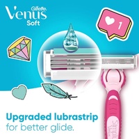 Gillette Simply Venus Razor Handle & 4 Blade Refills images 3