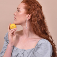 Culturesse Isadora Beaded Floral Drop Earrings (My ears are pierced) images 3