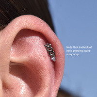 Culturesse Aquarius Helix Screw Back Earring (Silver Single Piece) images 3