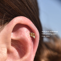 Culturesse Cancer Helix Screw Back Earring (Gold Single Piece) images 3