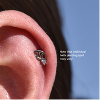 Culturesse Cancer Helix Screw Back Earring (Silver Single Piece) images 3
