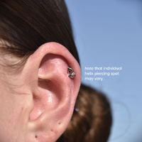 Culturesse Capricorn Helix Screw Back Earring (Silver Single Piece) images 3