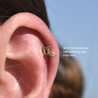 Culturesse Gemini Helix Screw Back Earring (Gold Single Piece) images 3