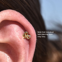Culturesse Leo Helix Screw Back Earring (Gold Single Piece) images 3