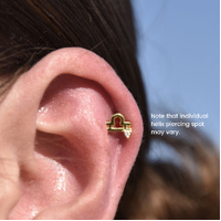 Culturesse Libra Helix Screw Back Earring (Gold Single Piece) images 3