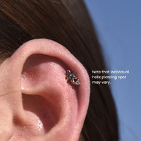 Culturesse Pisces Helix Screw Back Earring (Silver Single Piece) images 3
