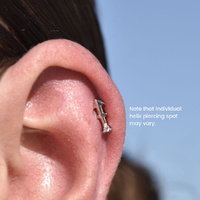 Culturesse Sagittarius Helix Screw Back Earring (Silver Single Piece) images 3